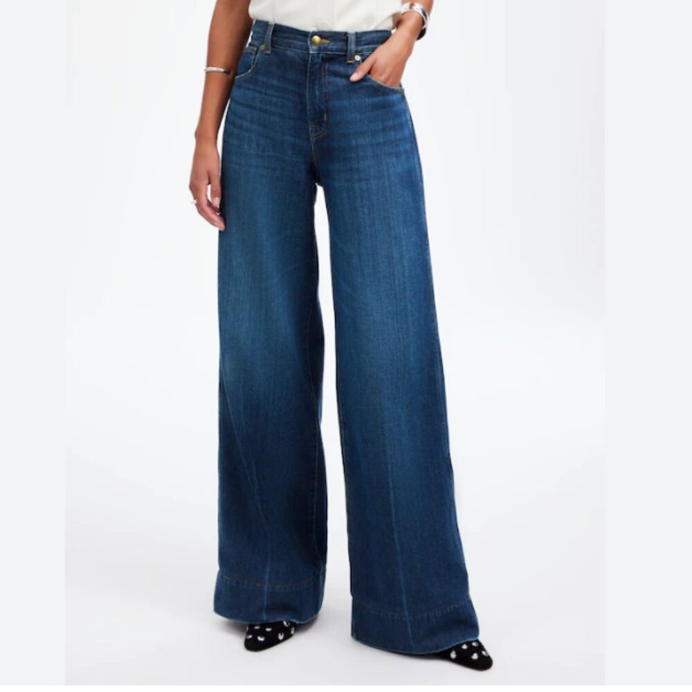 Madewell Women's Blue Flare & Wide Leg Jeans